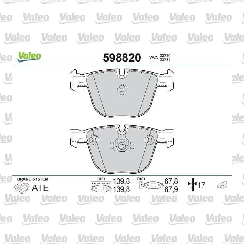 Fren Disk Balata Arka VALEO 598820 – BMW X5