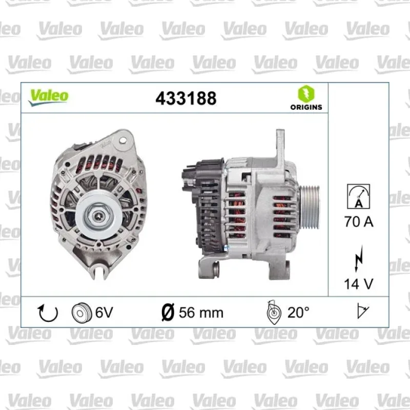 Alternatör VALEO 433188 – Peugeot / Fiat