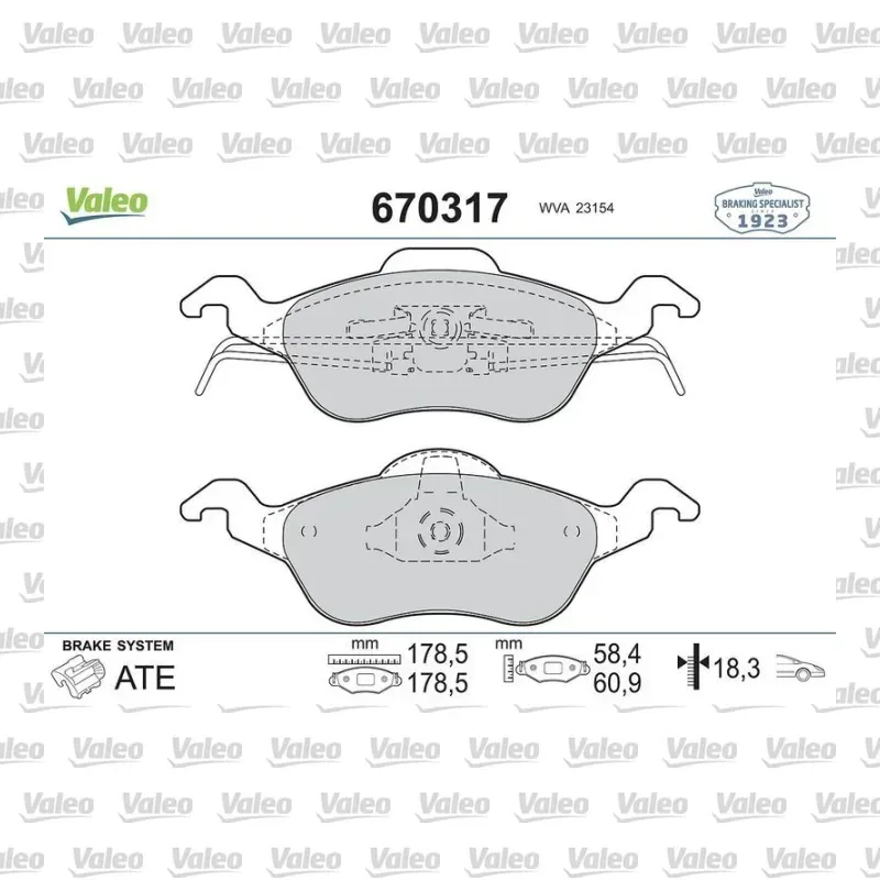 Fren Disk Balata Ön VALEO 670317 – Ford Focus