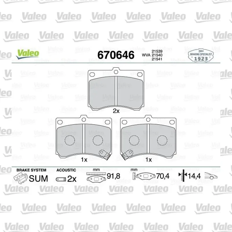 Fren Disk Balata Ön VALEO 670646 – Mazda 323