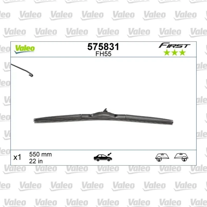 Silecek Süpürgesi Ön Hybrid Tip 550 mm - 22 inç VALEO 575831 – Hyundai i10