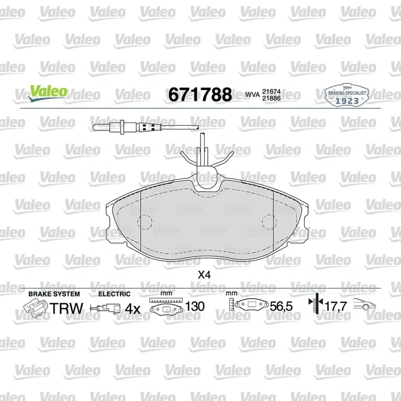 Fren Disk Balata Ön VALEO 671788 – Peugeot / Citroen