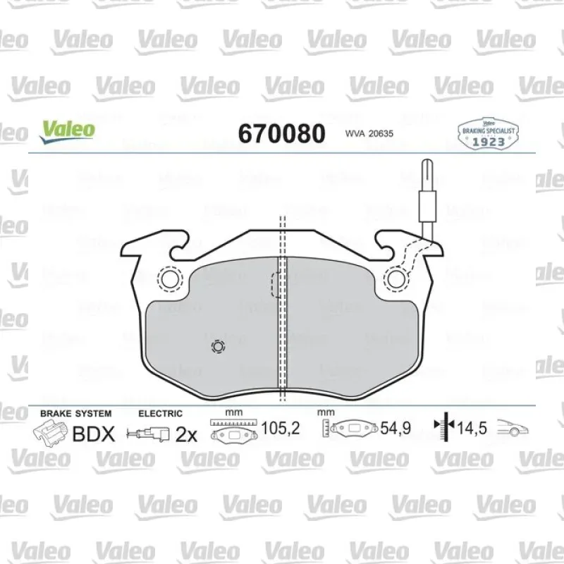 Renault Clio 1.1 Ön Fren Balatası – VALEO 670080