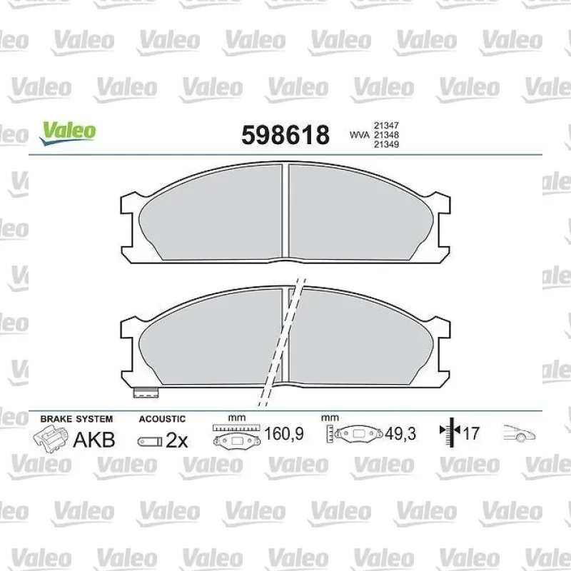 Nissan Navara 2.5 D Ön Fren Balatası – VALEO 598618