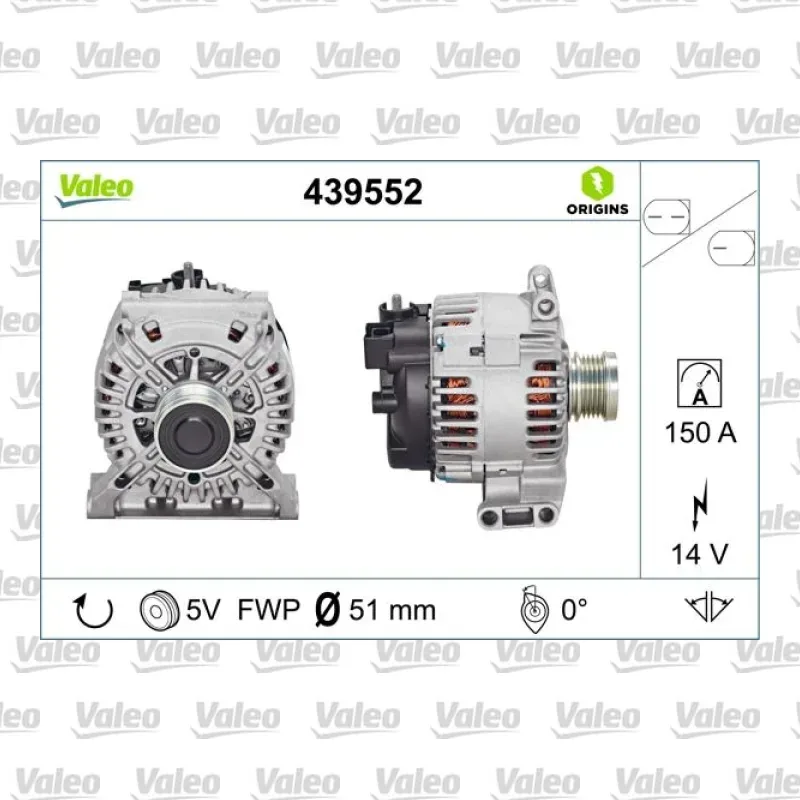 Alternatör VALEO 439552 – Mercedes-Benz A 180