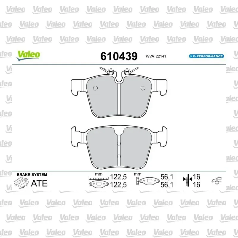 Fren Disk Balata Arka VALEO 610439 – Volvo / Land Rover