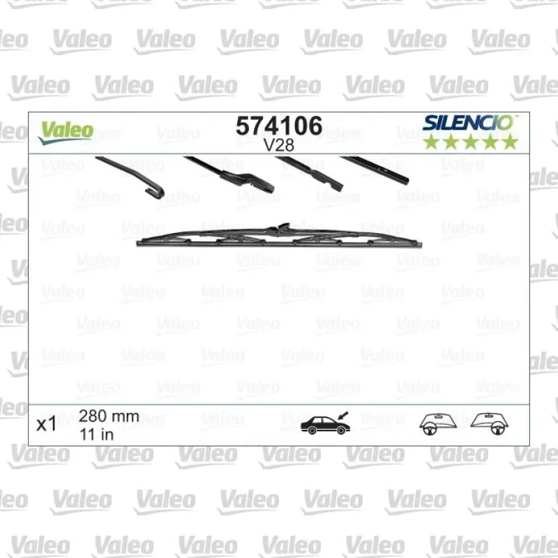 Silecek Süpürgesi Arka 280 mm - 11 inç VALEO 574106