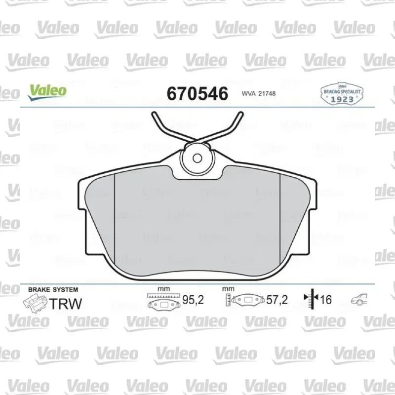 Fren Disk Balata Arka VALEO 670546 – Renault / Opel
