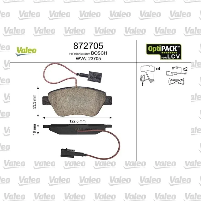 Fren Disk Balata Ön VALEO 872705 – Peugeot / Citroen