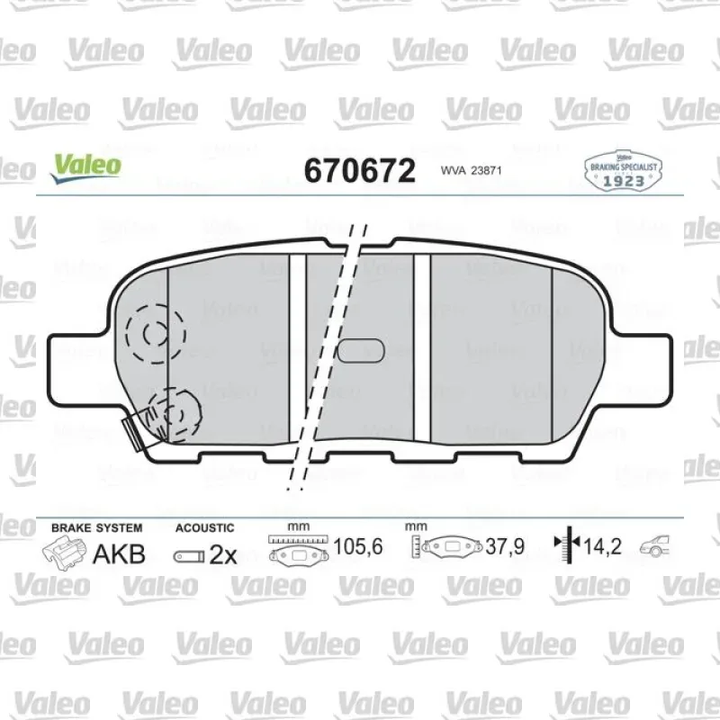 Fren Disk Balata Arka VALEO 670672 – Renault / Nissan