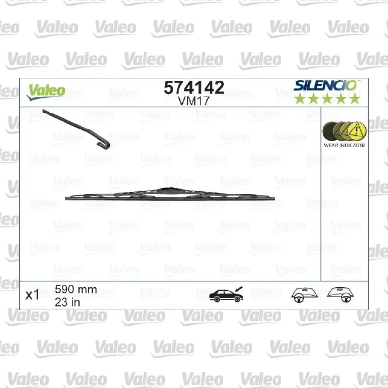 Silecek Süpürgesi Ön 600 mm - 24 inç VALEO 574142 – Mercedes-Benz C 200