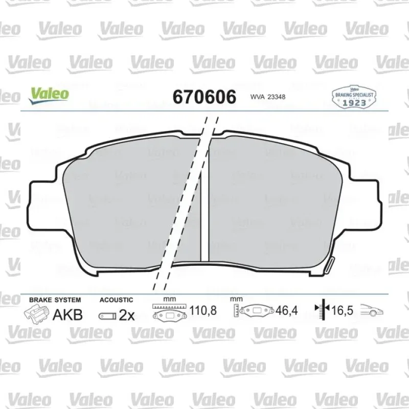Toyota Yaris 1.4 D-4D Ön Fren Balatası – VALEO 670606