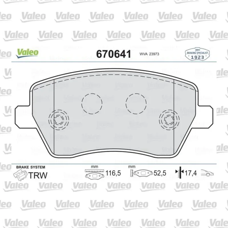 Fren Disk Balata Ön VALEO 670641