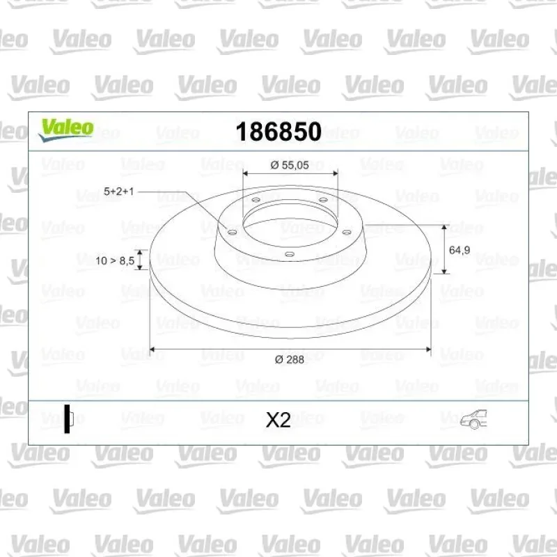 Fren Disk Ayna Arka Sağ ve Sol VALEO 186850 – Toyota Avensis