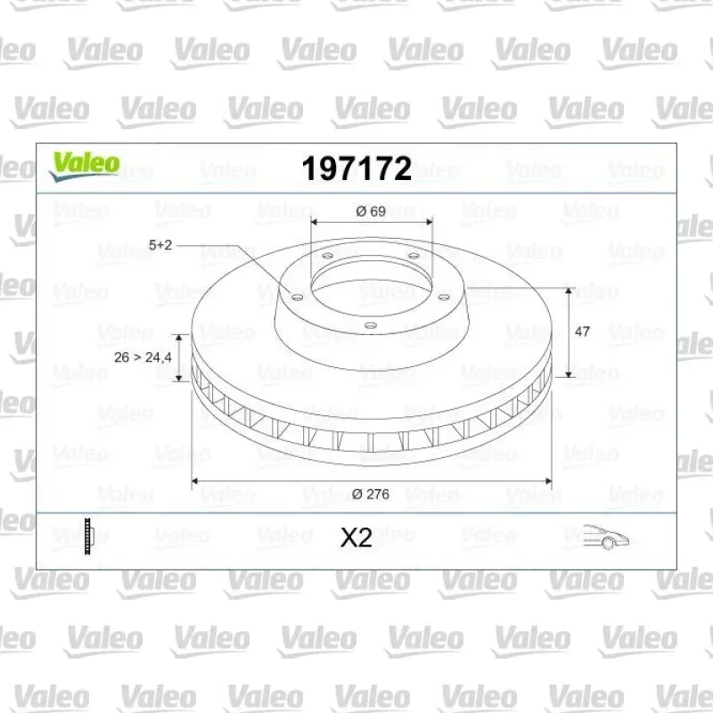 Fren Disk Ayna Ön Sağ ve Sol VALEO 197172 – Hyundai Santa Fe