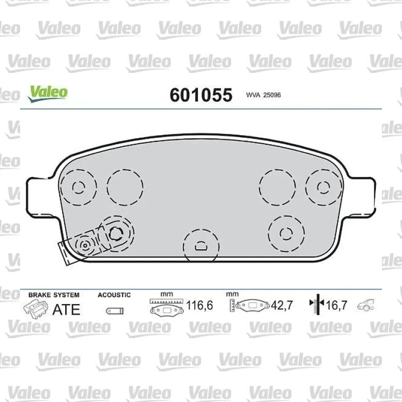 Fren Disk Balata Arka VALEO 601055 – Opel / Chevrolet