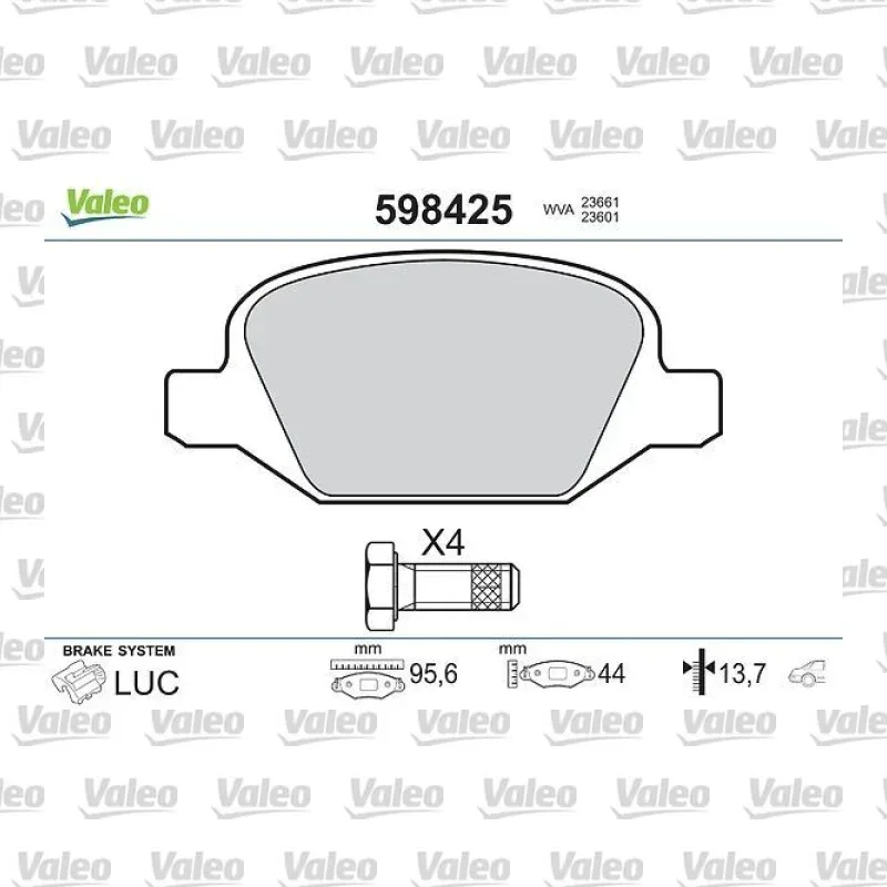 Fren Disk Balata Arka VALEO 598425 – Citroen / Fiat