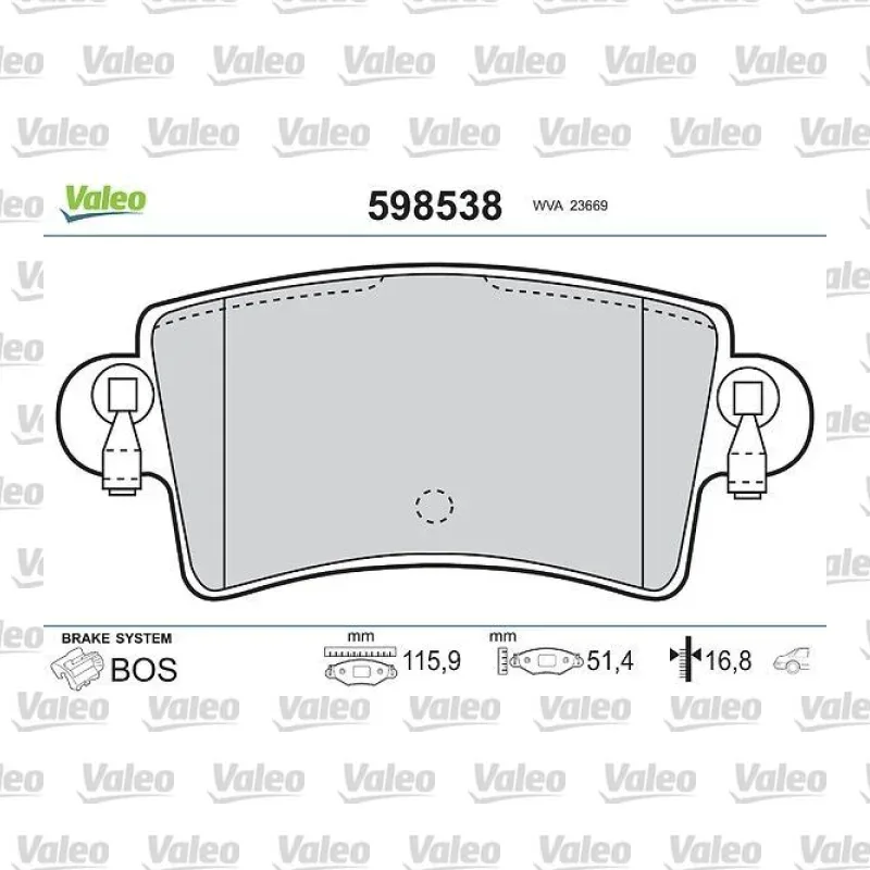 Fren Disk Balata Arka VALEO 598538 – Renault Master