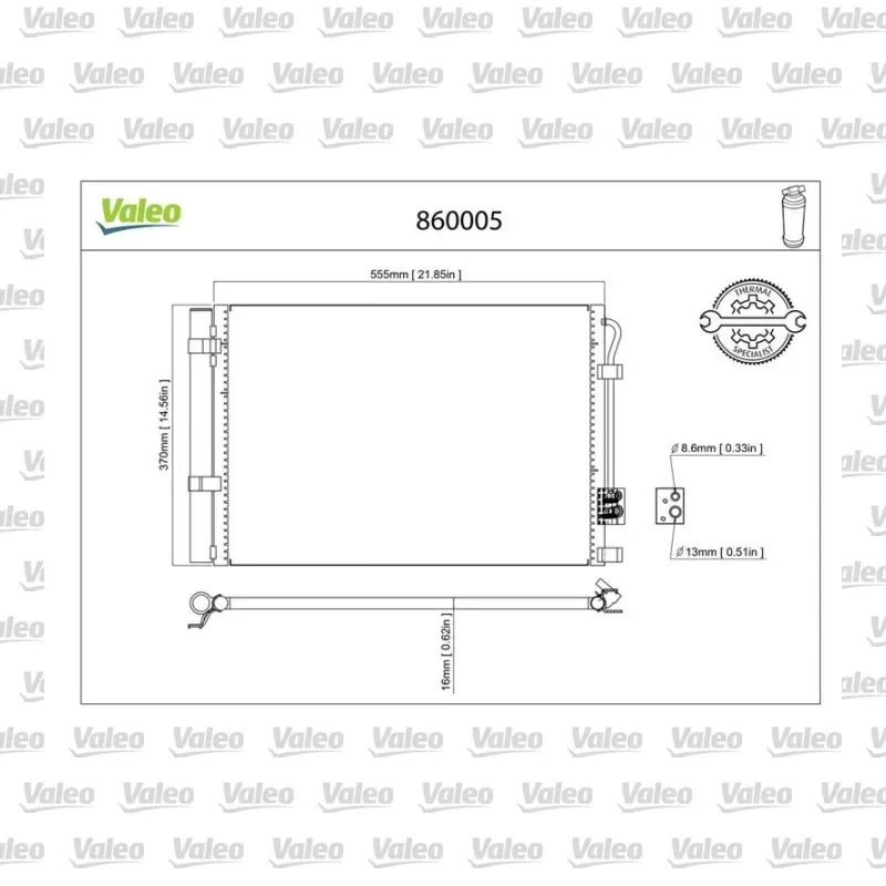 Klima Radyatörü VALEO 860005 – Hyundai / Kia