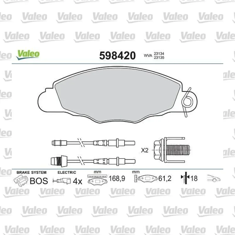 Fren Disk Balata Ön VALEO 598420 – Peugeot 406