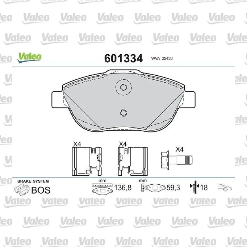 Fren Disk Balata Ön VALEO 601334