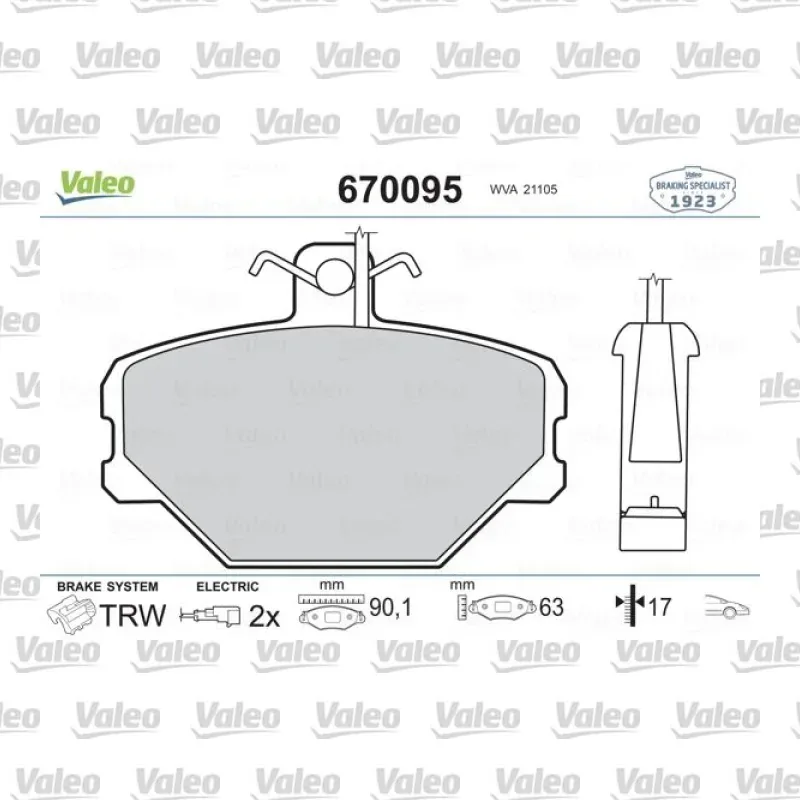Fren Disk Balata Ön VALEO 670095 – Fiat Panda 1.0 Enjeksiyon / 1.1