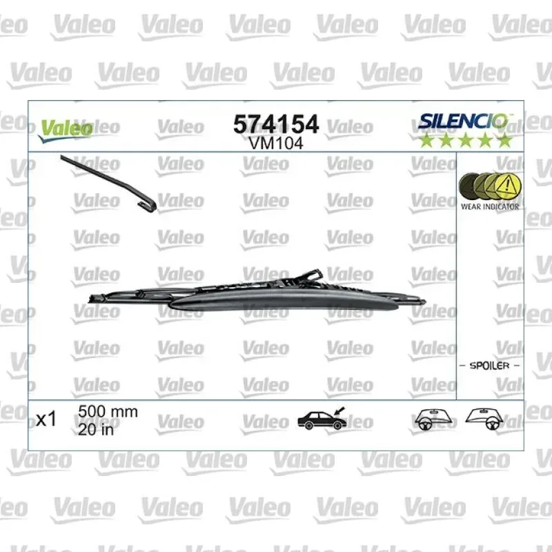 Silecek Süpürgesi Ön 500 mm - 20 inç VALEO 574154