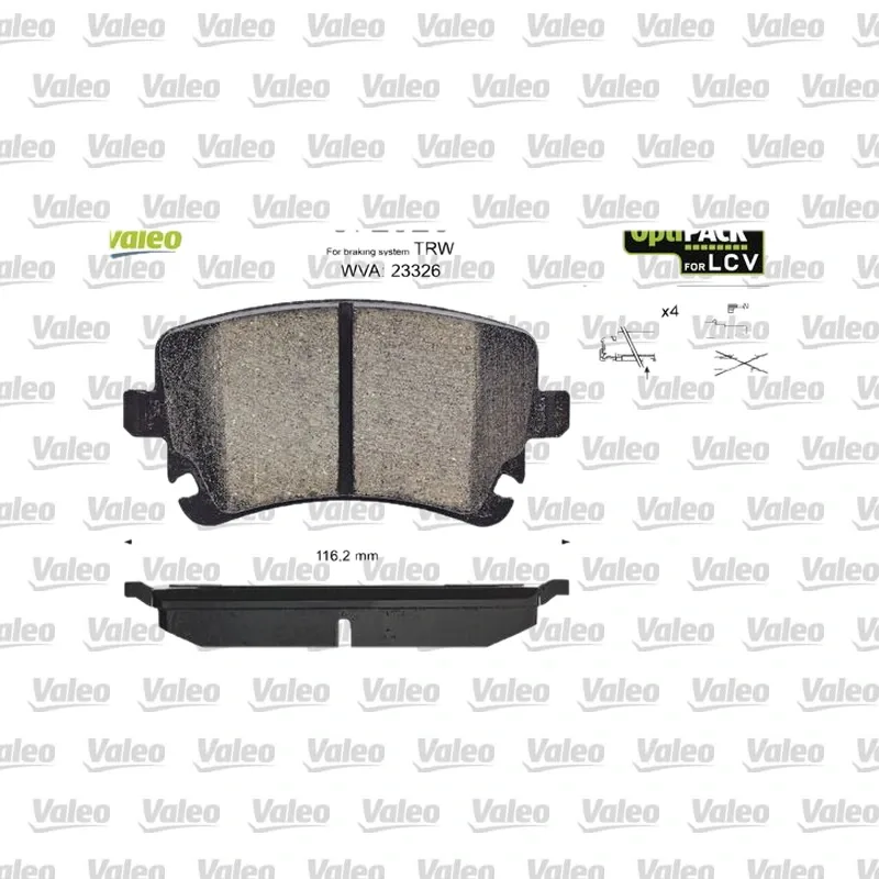 Fren Disk Balata Arka VALEO 872326 – Volkswagen Transporter