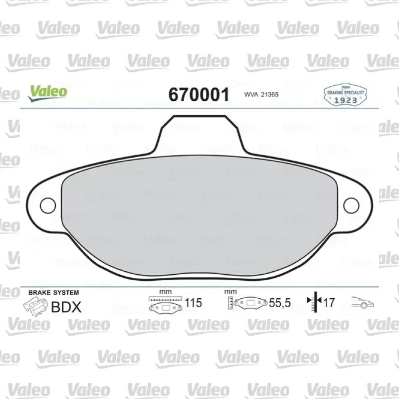 Fren Disk Balata Ön VALEO 670001 – Fiat Punto