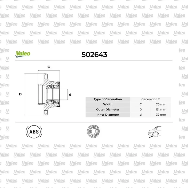 Teker Rulmanı Arka Sağ veya Sol VALEO 502643 – Audi A4