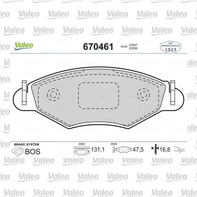 Fren Disk Balata Ön VALEO 670461 – Peugeot 206 / 206+
