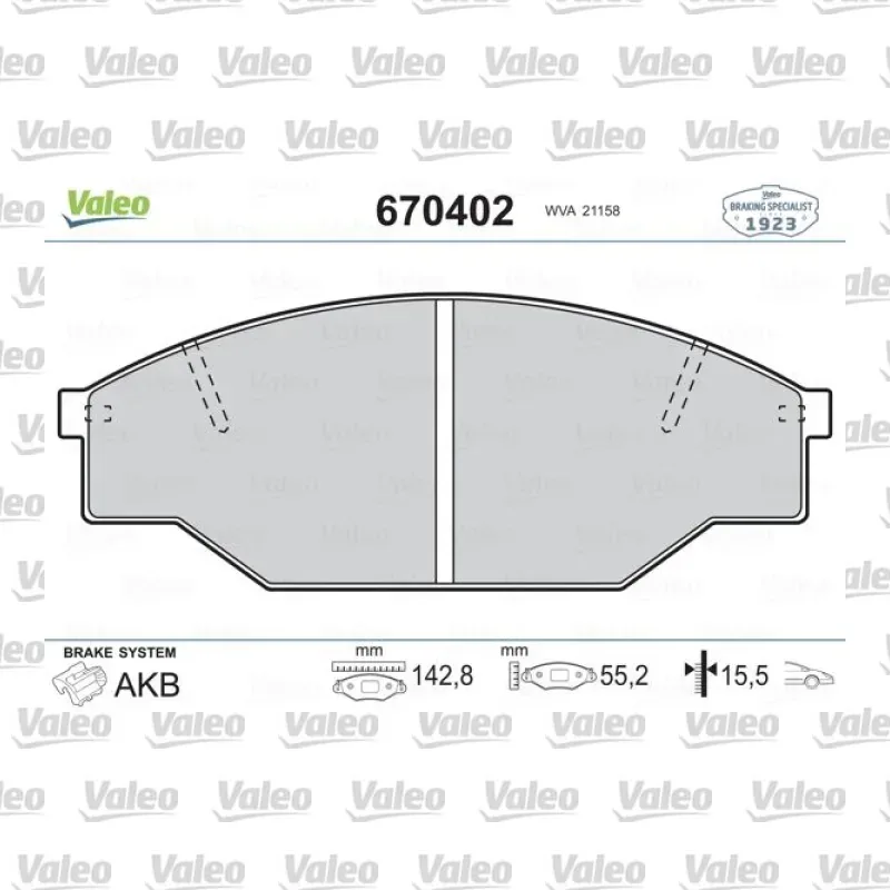 Fren Disk Balata Ön VALEO 670402 – Toyota Avensis / Hilux