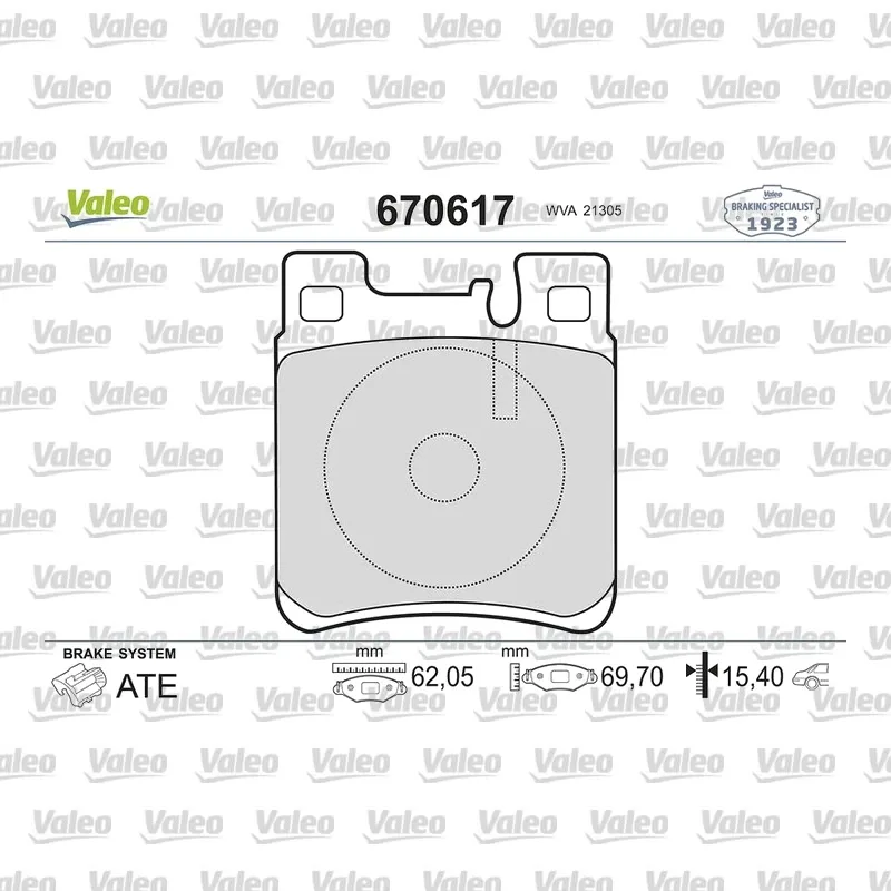 Fren Disk Balata Arka VALEO 670617 – Mercedes-Benz E 200