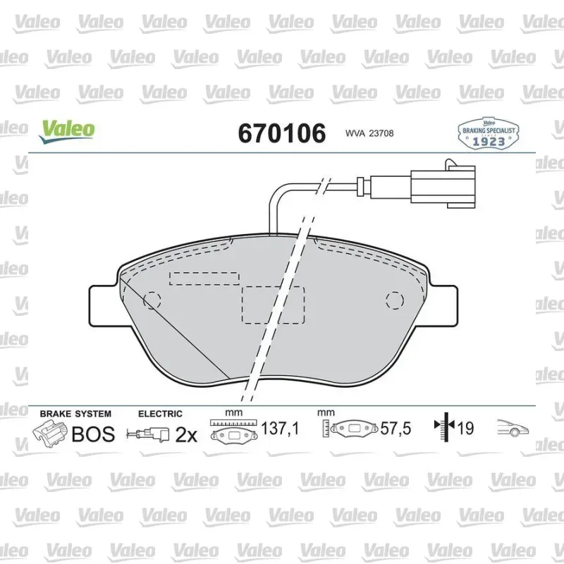 Fren Disk Balata Ön VALEO 670106 – Opel / Fiat