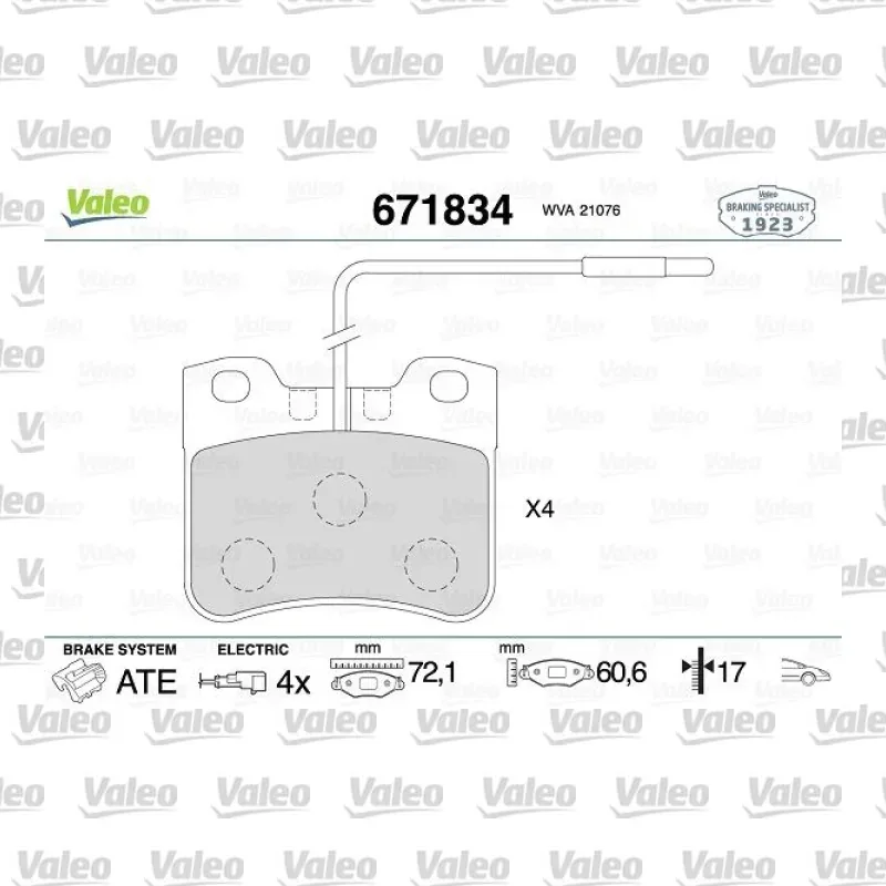 Fren Disk Balata Ön VALEO 671834 – Peugeot / Citroen