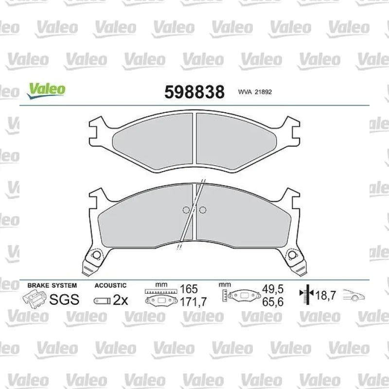 Kia Sportage 2.0 Ön Fren Balatası – VALEO 598838