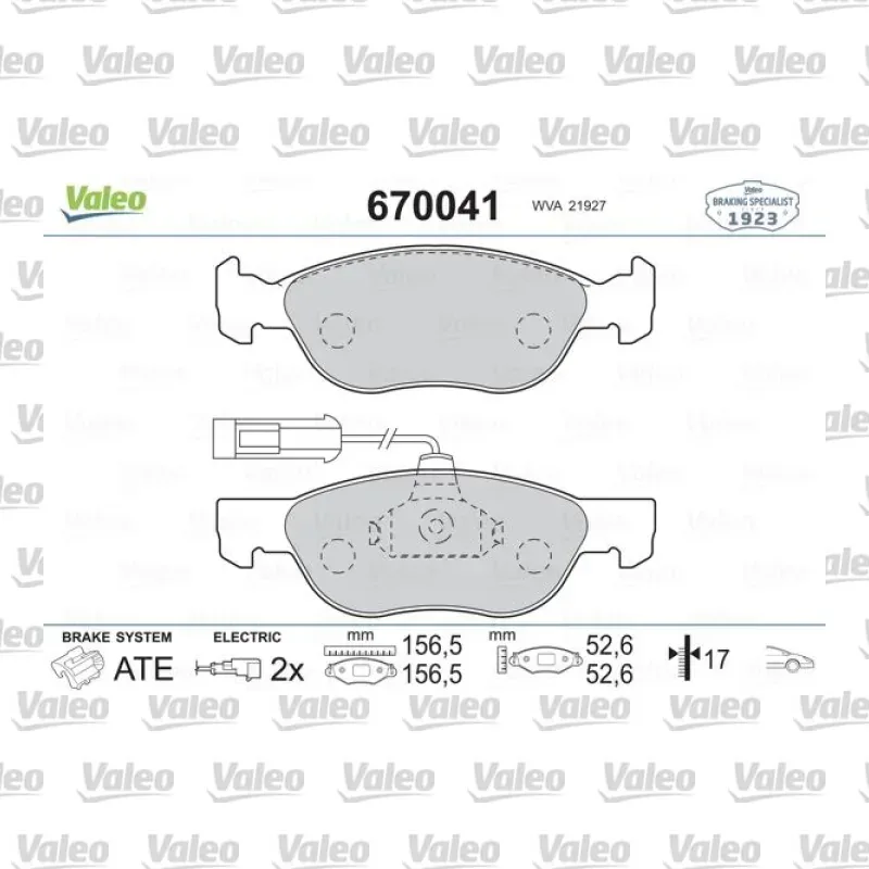 Fren Disk Balata Ön VALEO 670041 – Fiat / Alfa Romeo