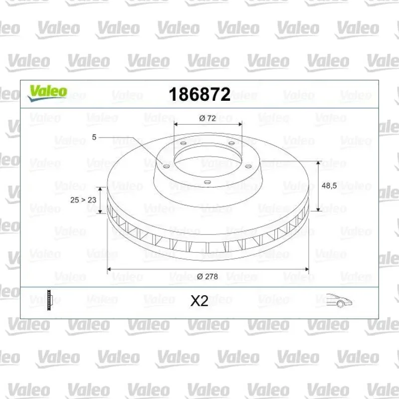 Fren Disk Ayna Ön Sağ ve Sol VALEO 186872 – Mazda 3