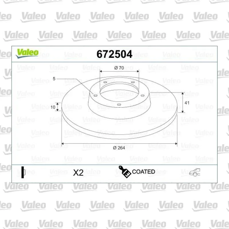 Fren Disk Ayna Arka Sağ ve Sol VALEO 672504 – Alfa Romeo Giulietta