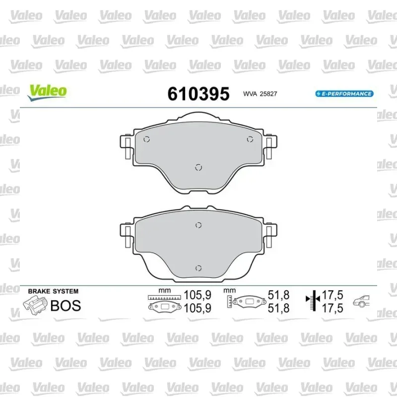 Fren Disk Balata Arka VALEO 610395