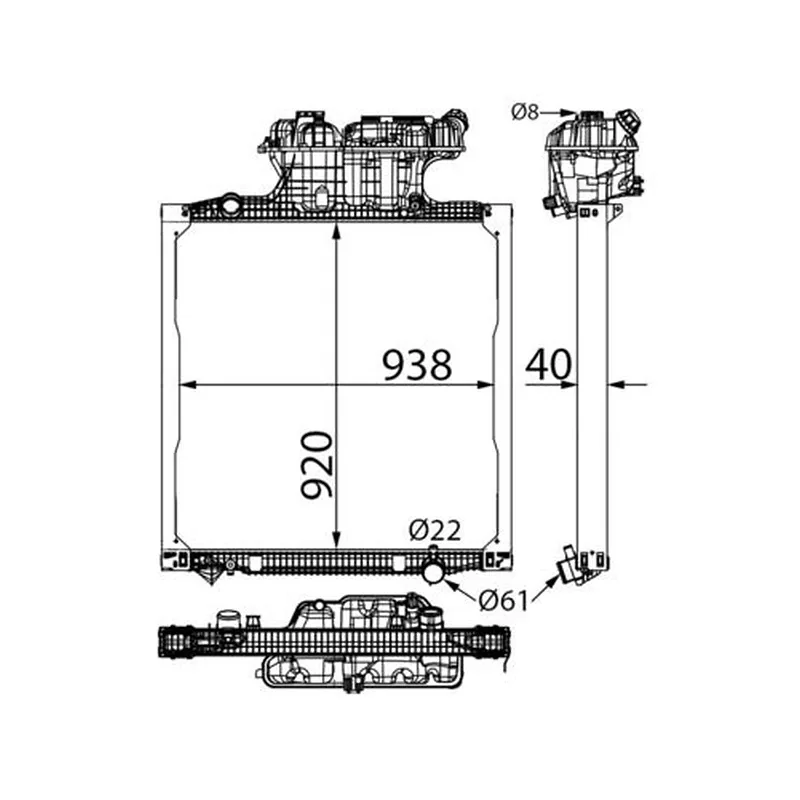Motor Su Radyatörü MAHLE CR 701 000S – MAN TGX 18.470 / TGX 18.510