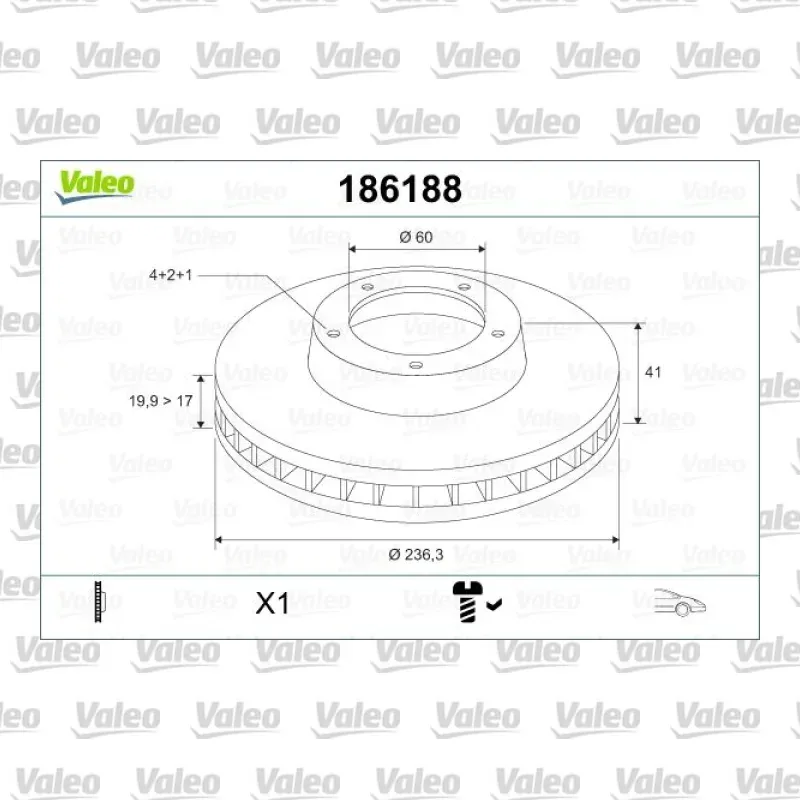 Fren Disk Ayna Ön Sağ ve Sol VALEO 186188 – Opel Astra