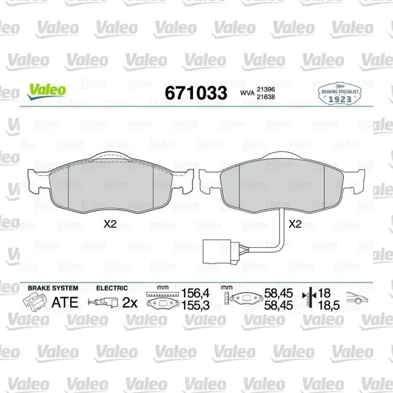 Fren Disk Balata Ön VALEO 671033 – Ford Mondeo / Cougar