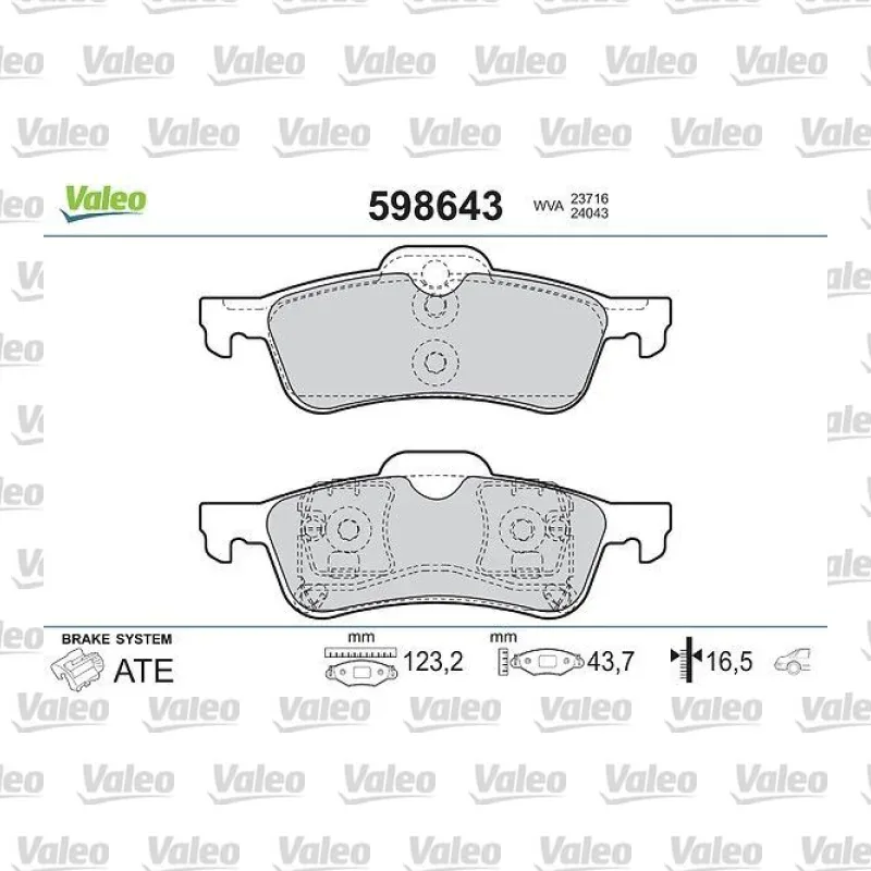 Fren Disk Balata Arka VALEO 598643 – MINI Cooper