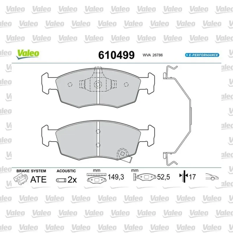 Fren Disk Balata Ön VALEO 610499 – Fiat Panda / 500