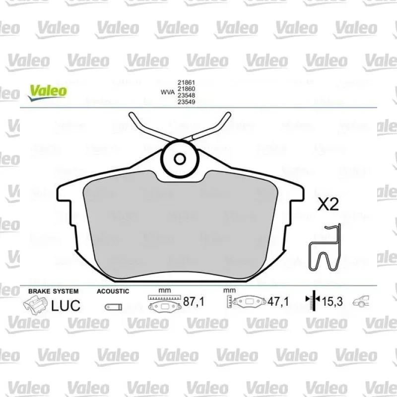 Fren Disk Balata Arka VALEO 670319 – Volvo / Mitsubishi