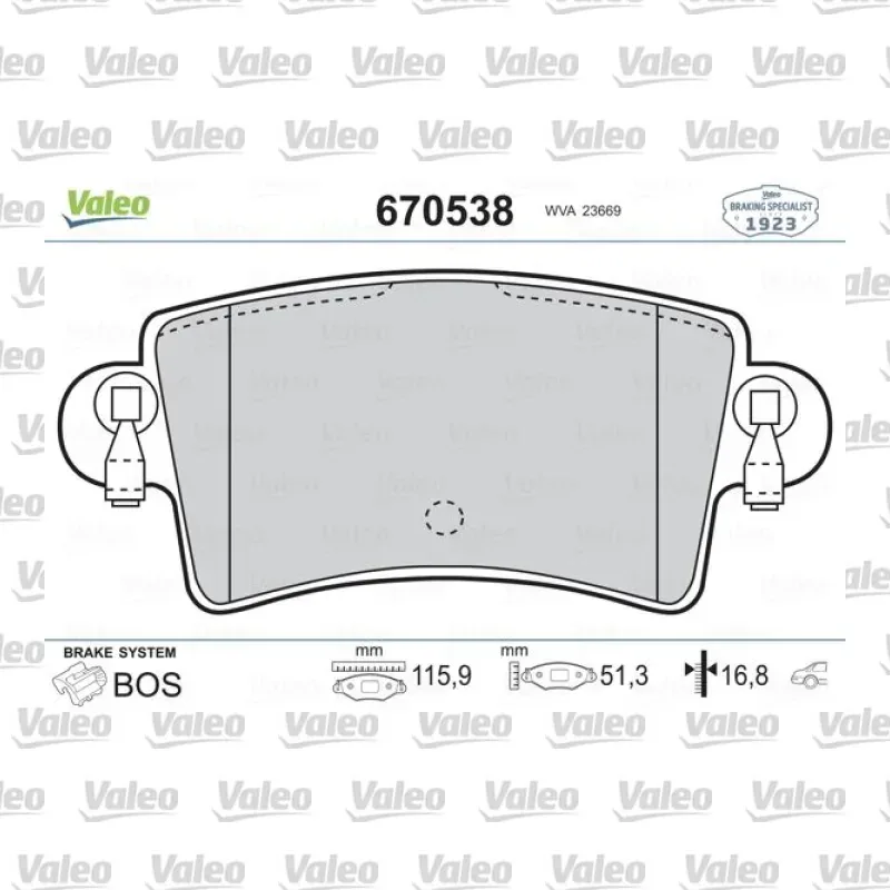 Fren Disk Balata Arka VALEO 670538 – Renault Master