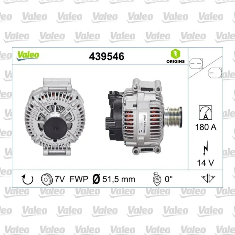 Alternatör VALEO 439546 – Mercedes-Benz / Jeep