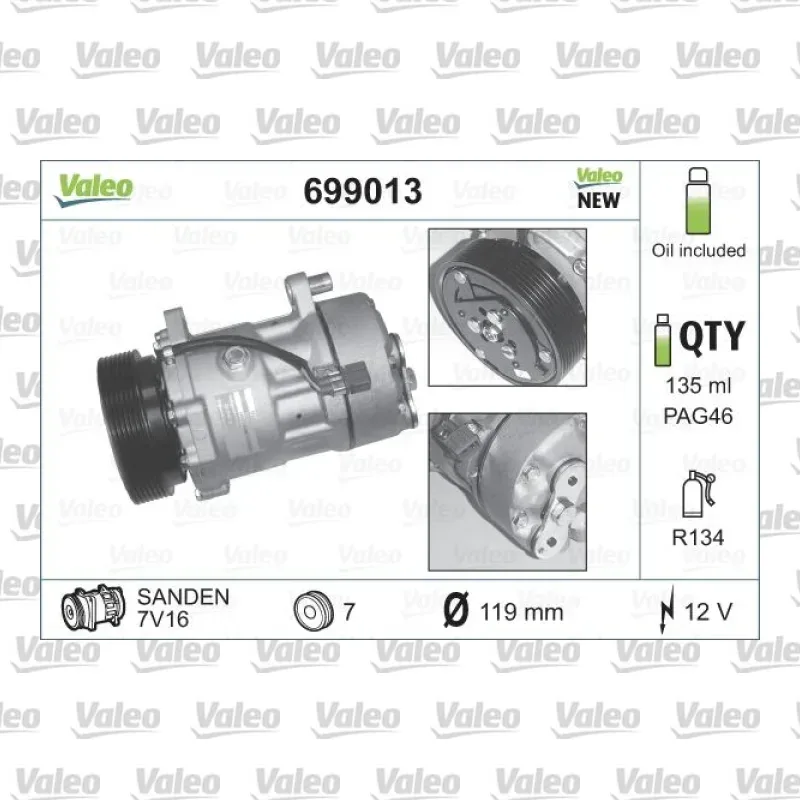 Klima Kompresörü VALEO 699013 – Volkswagen Golf / Passat