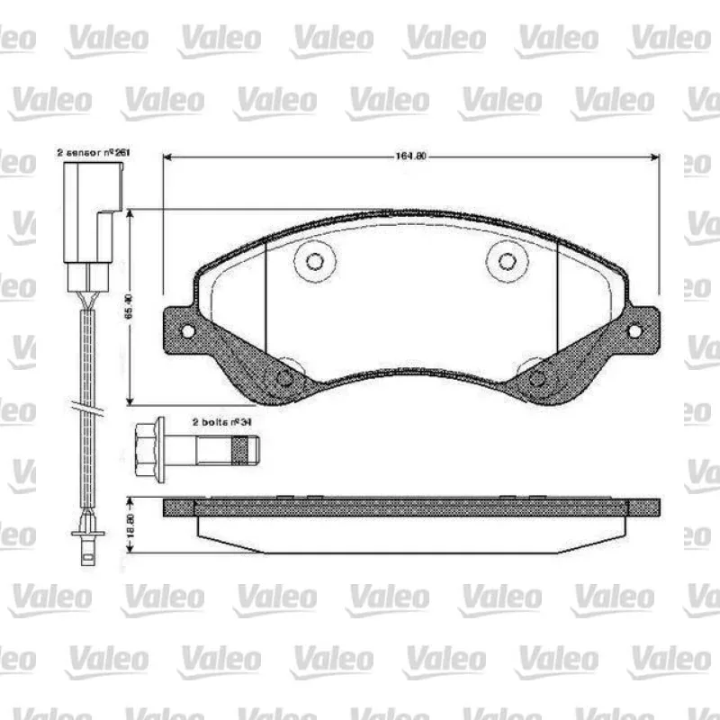 Ford Transit 2.2 Ön Fren Balatası – VALEO 670818